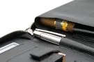 adorini cigar bag  real leather black yarn