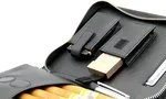 adorini cigar bag  real leather black yarn