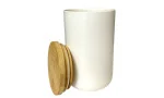 White porcelain cigar jar with wooden top photo 2