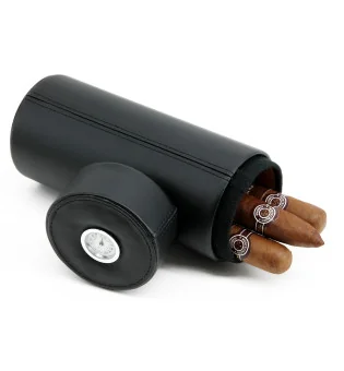 BigSmoke Leather Cigar Travel Bag Tube Cedar Lined incl. Hygrometer
