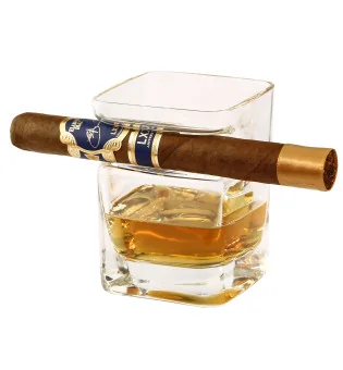 Rum and Whisky Glass with Cigar Holder