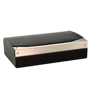 Travel Humidor Black Leather with Cigar Cutter