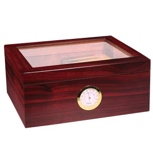 BigSmoke Humidor Medium brown with Glass Lid