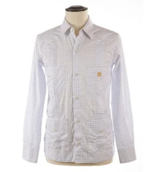 Cohiba Atmosphere Guayabera Men's shirt XL white blue