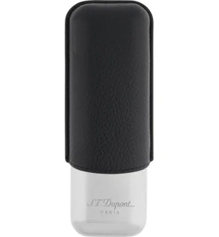 S.T. Dupont Cigar Case for 2 Cigars black/chrome 183260