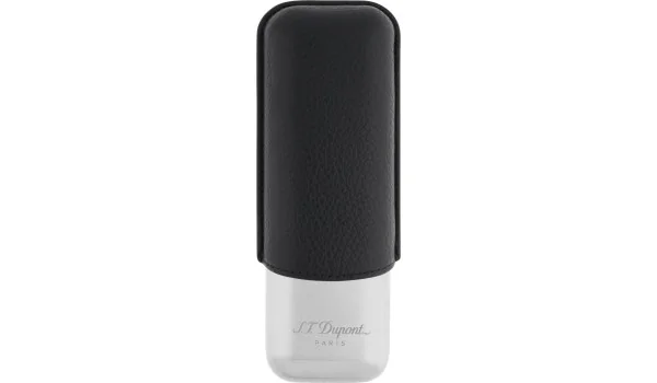 S.T. Dupont Cigar Case for 2 Cigars black/chrome 183260