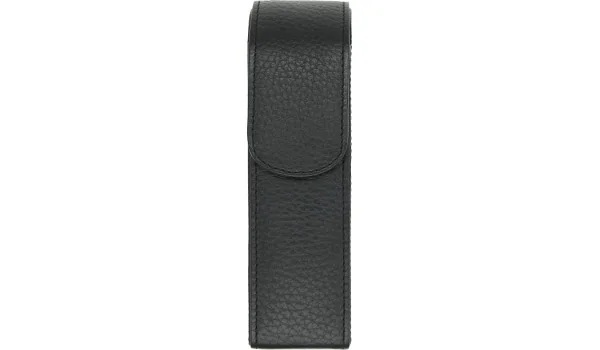 adorini pocket leather cigar case 2 cigars black, black yarn