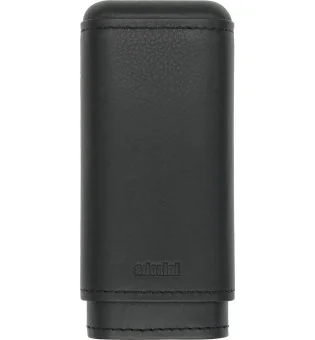 adorini Genuine Leather Cigar Case for 2 Cigars Black