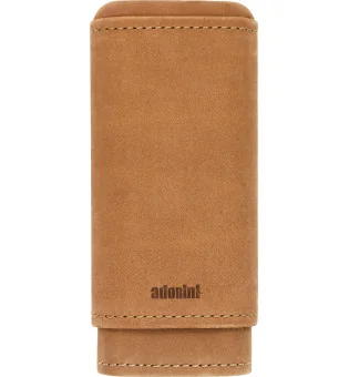adorini Real Leather Case for 2-3 Cigars Brown