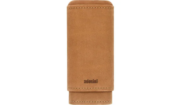 adorini Real Leather Case for 2-3 Cigars Brown
