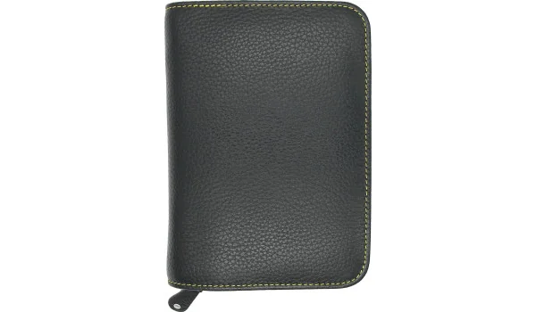 adorini Cigar Bag  Real Leather Yellow Topstitching