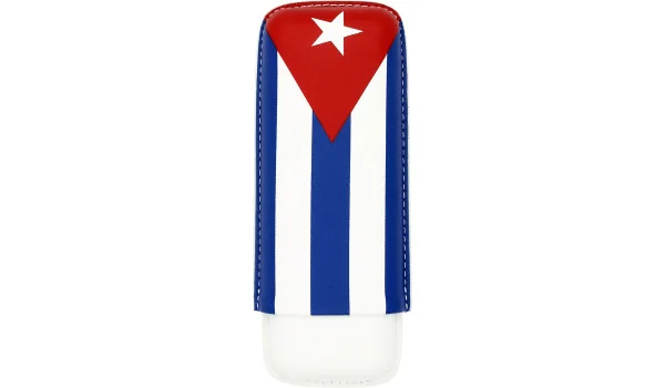 Cigar Case Cuban Flag for 2 Cigars