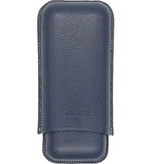 Jemar Leather Double Cigar Case Edge Beruga Blue 464/2
