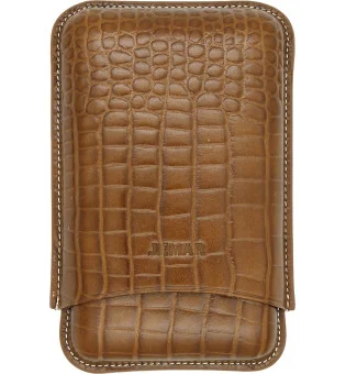 Jemar Leather Triple Cigar Case Coco Camel 464/3