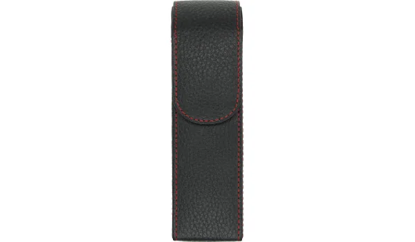 adorini pocket leather cigar case 2 cigars black and red yarn with pouch for cutter or lighter photo 10