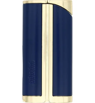 adorini Single Jet Curve Lighter Blue / Yellow Gold incl. Cigar Punch