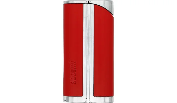 adorini Single Jet Curve Lighter Red / Satin Silver incl. Cigar Punch photo 5