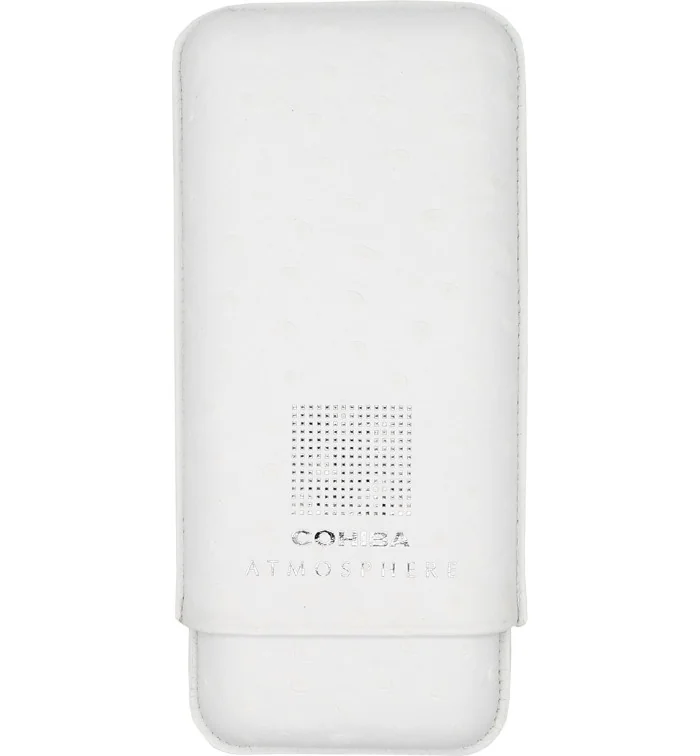 Cohiba Atmosphere Cigar Case Leather white and silver