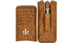 Montecristo Fleur de Lis Cigar Case Leather Croco brown 3 pcs. photo 3