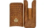 Montecristo Fleur de Lis Cigar Case Leather Croco brown 3 pcs. photo 4