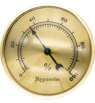 Hygrometer big basic gold